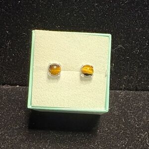 Elegant Tiger’s Eye Stud Earrings